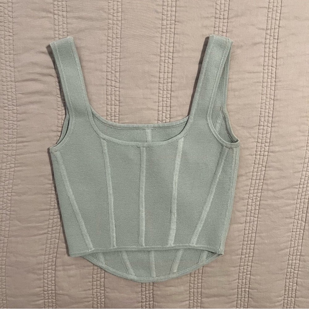 Wilfred Soft Green Gray Knit Top - Picture 3 of 4
